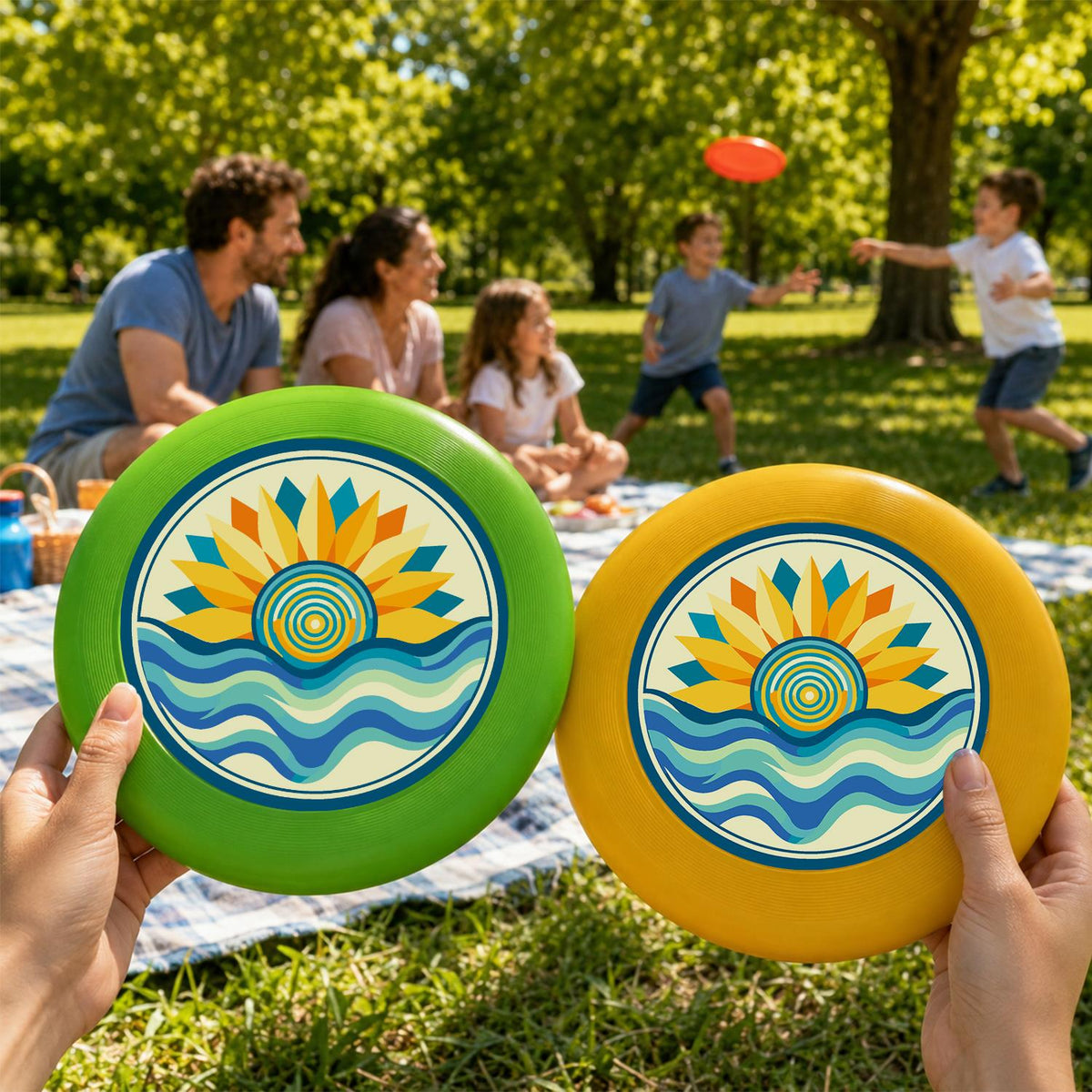 Sunflower over Blue Waves (Paint by Numbers Flying Disc)
