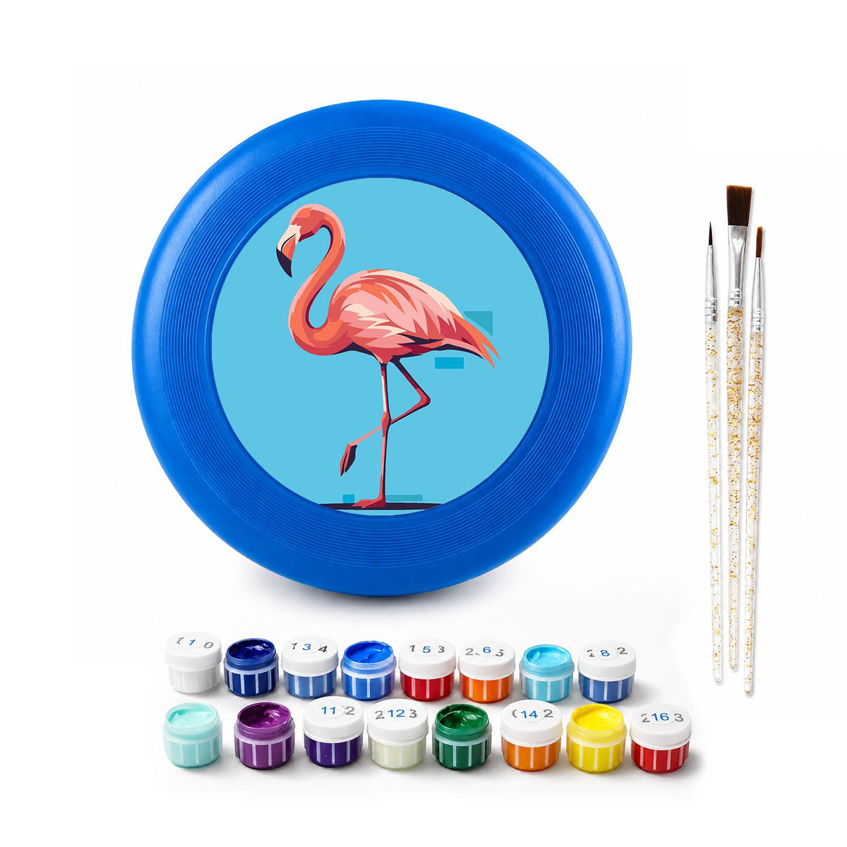 Flamingo Portrait (Paint by Numbers Flying Disc)
