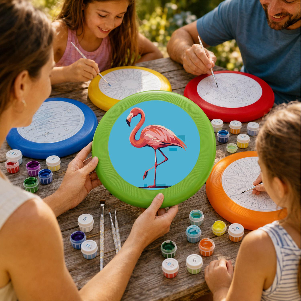 Flamingo Portrait (Paint by Numbers Flying Disc)