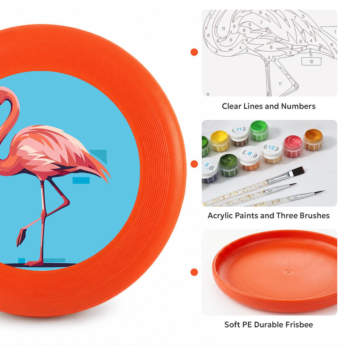 Flamingo Portrait (Paint by Numbers Flying Disc)