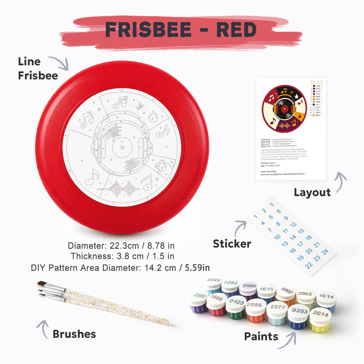 Vinyl Record and Music (Paint by Numbers Flying Disc)