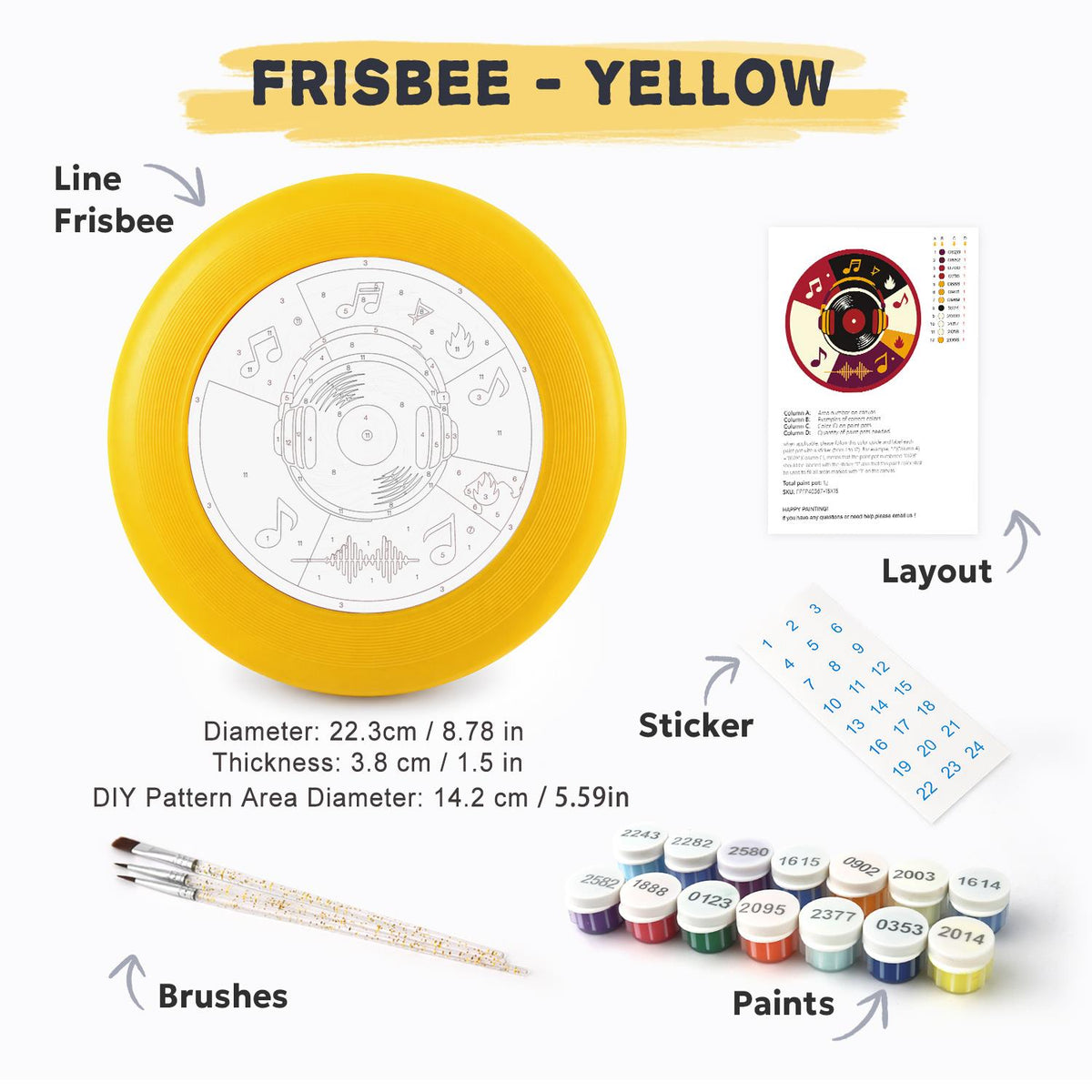 Vinyl Record and Music (Paint by Numbers Flying Disc)