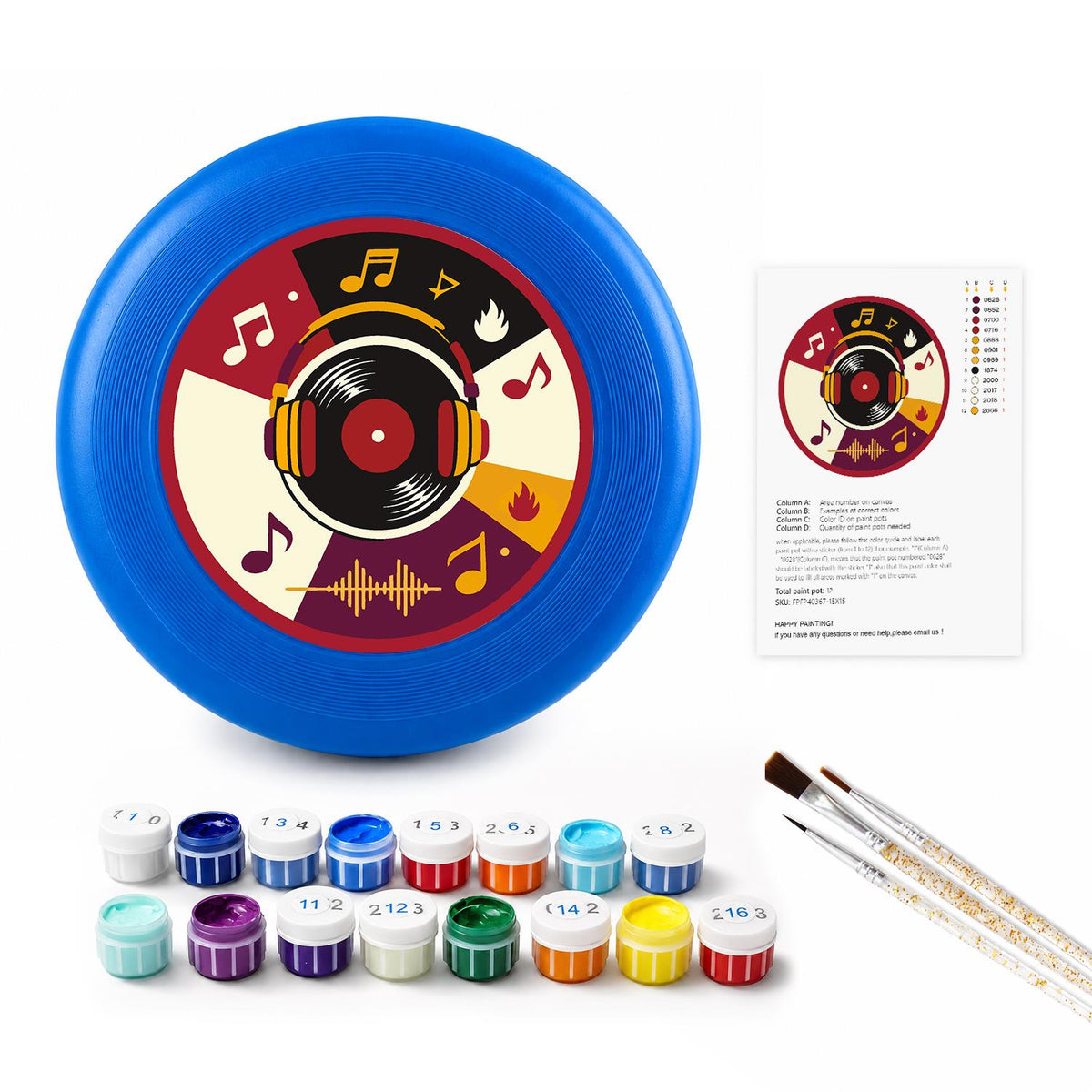 Vinyl Record and Music (Paint by Numbers Flying Disc)