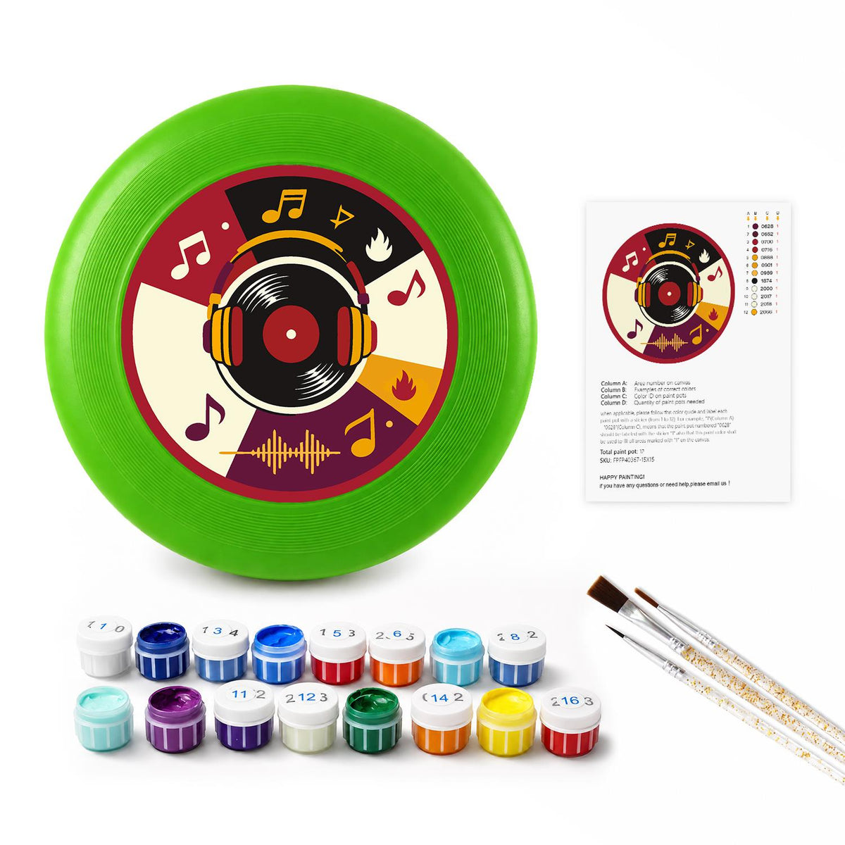 Vinyl Record and Music (Paint by Numbers Flying Disc)