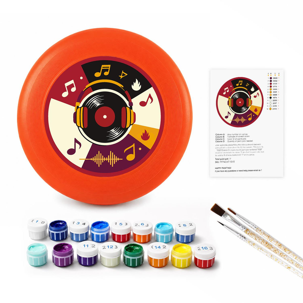 Vinyl Record and Music (Paint by Numbers Flying Disc)