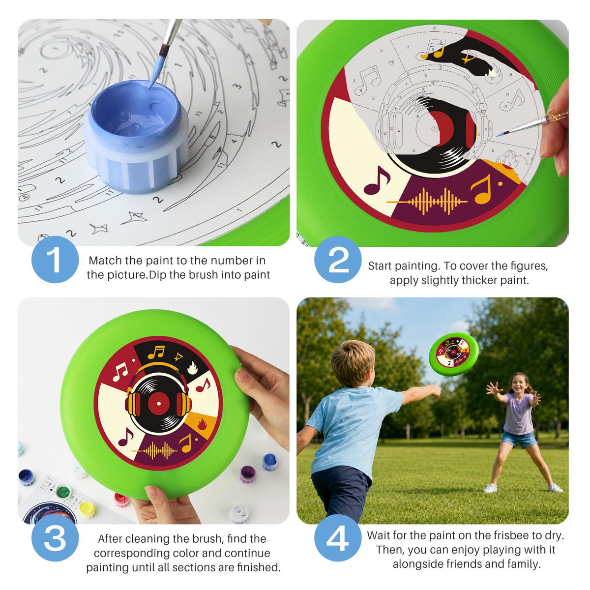 Vinyl Record and Music (Paint by Numbers Flying Disc)