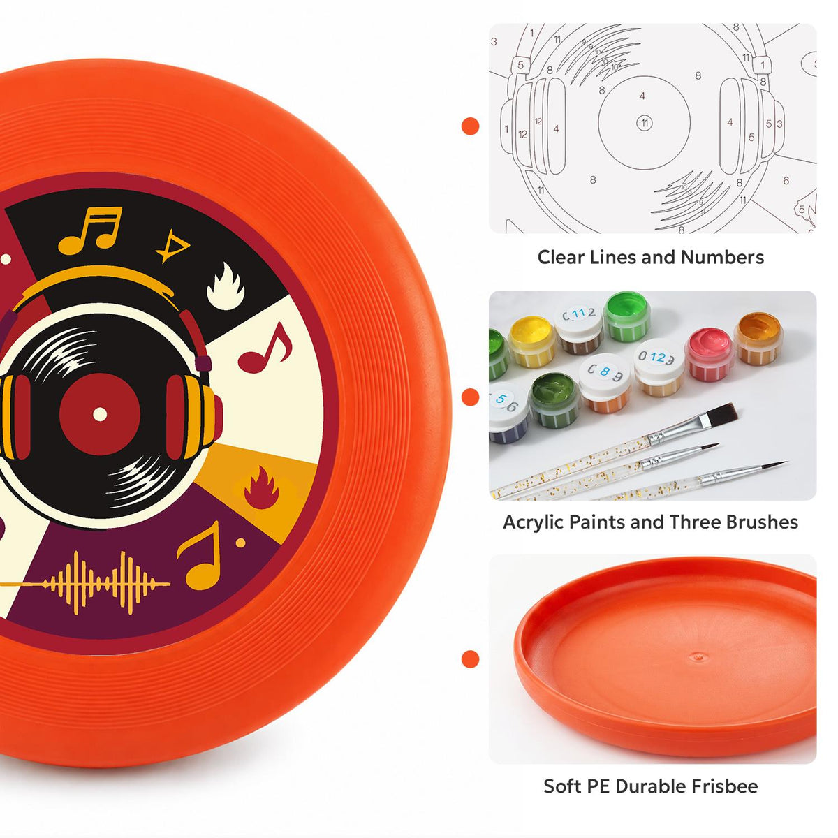 Vinyl Record and Music (Paint by Numbers Flying Disc)