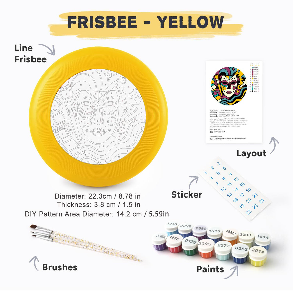 Colourful Mask (Paint by Numbers Flying Disc)