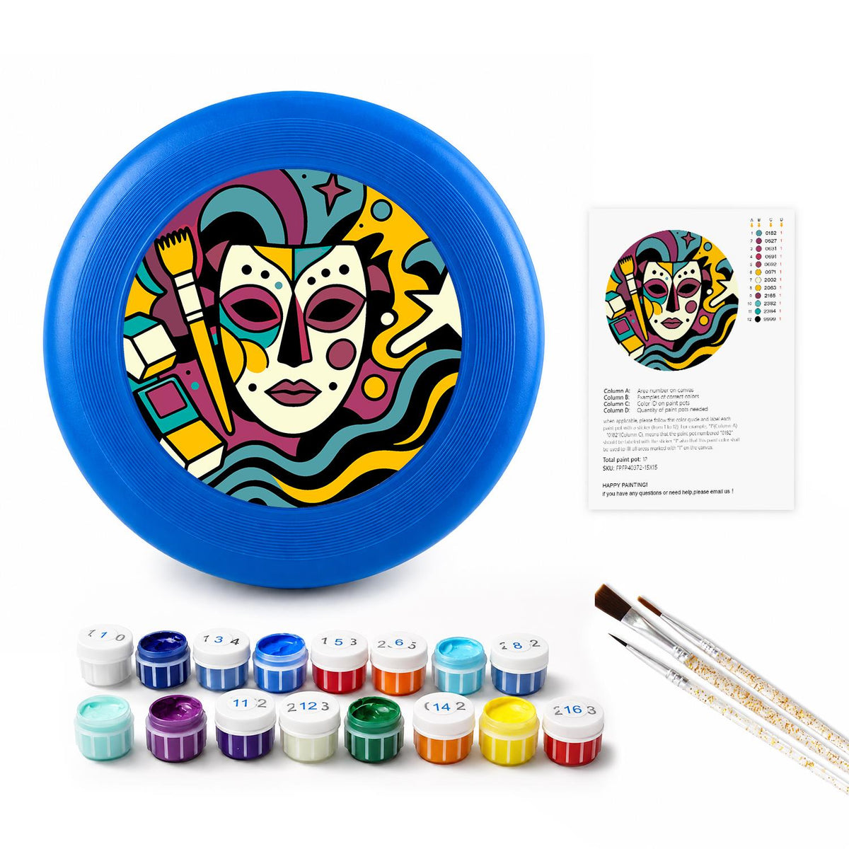 Colourful Mask (Paint by Numbers Flying Disc)