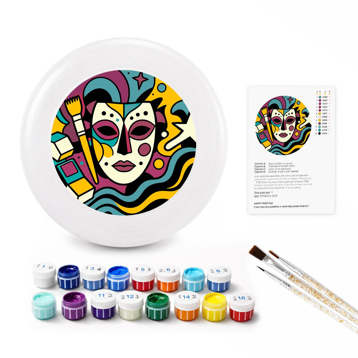 Colourful Mask (Paint by Numbers Flying Disc)