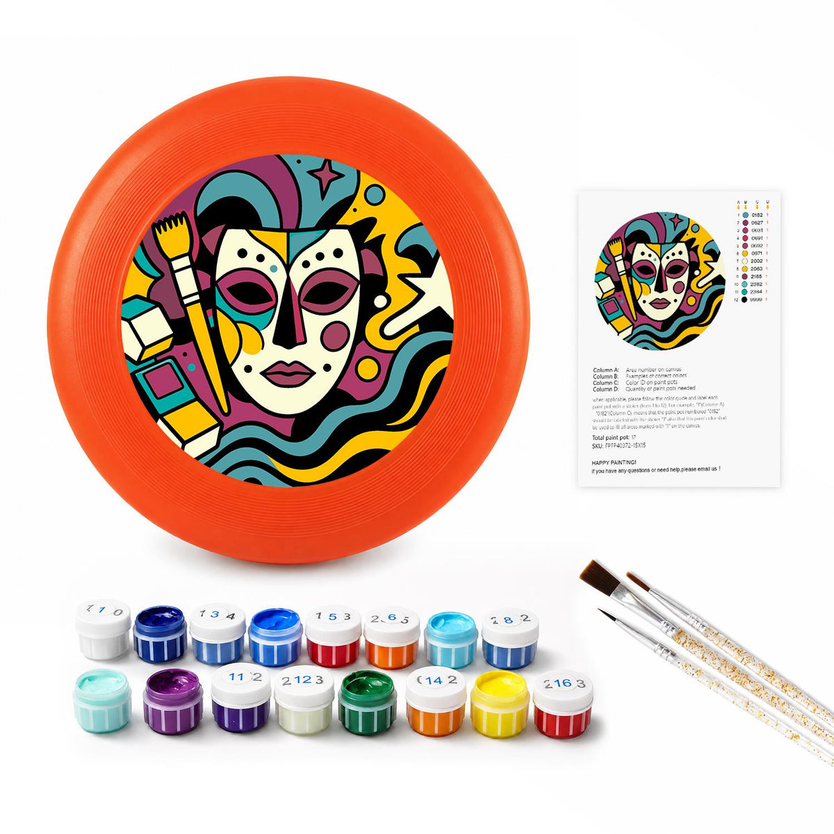 Colourful Mask (Paint by Numbers Flying Disc)