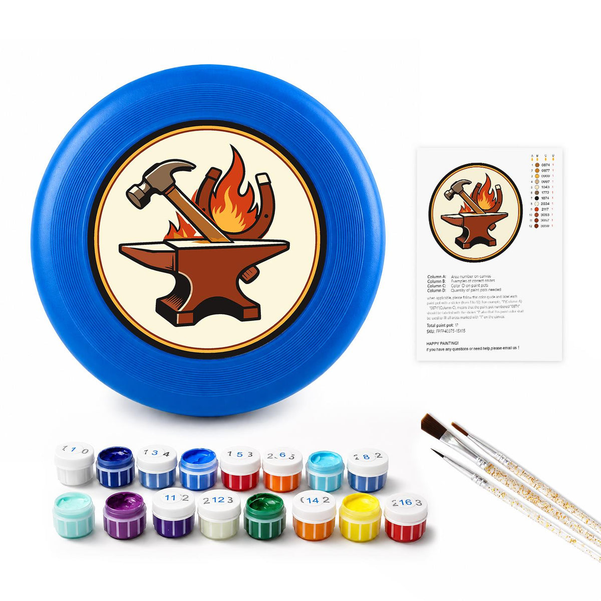 Anvil and Flame (Paint by Numbers Flying Disc)