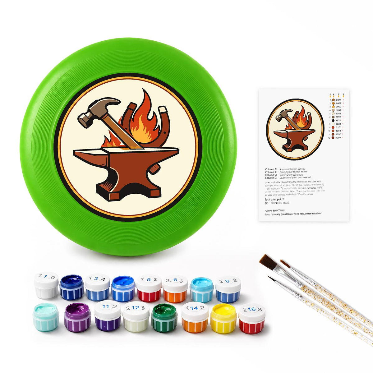 Anvil and Flame (Paint by Numbers Flying Disc)