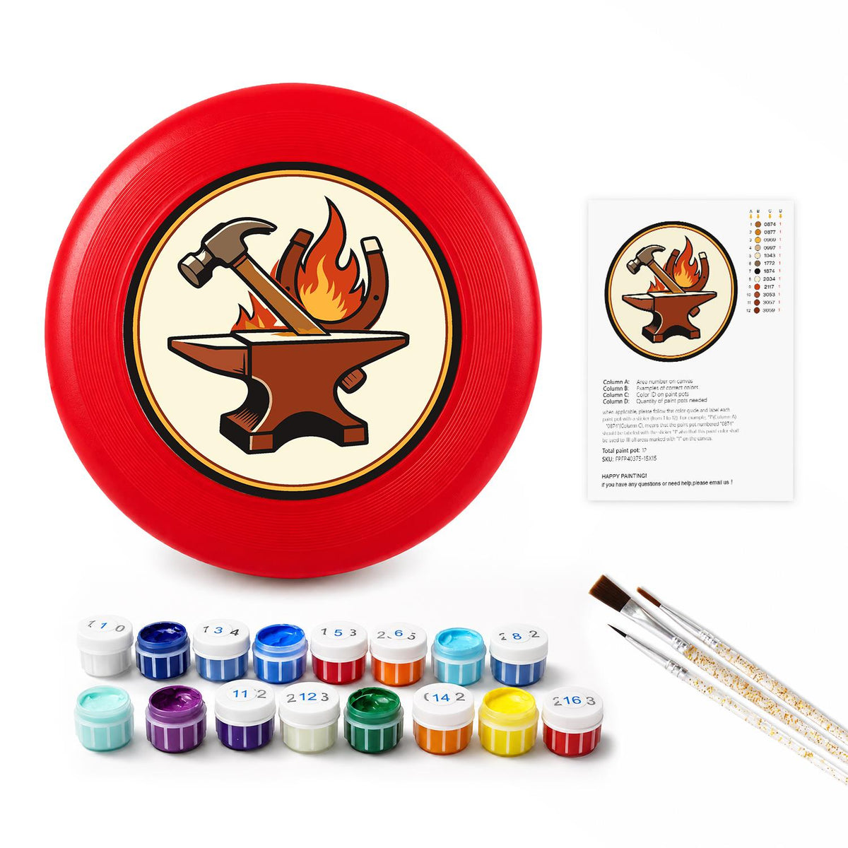 Anvil and Flame (Paint by Numbers Flying Disc)