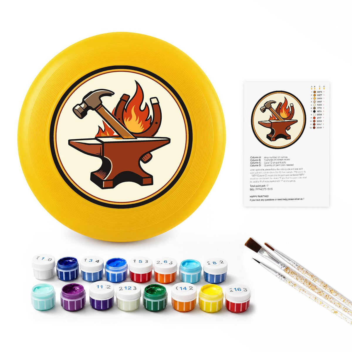 Anvil and Flame (Paint by Numbers Flying Disc)