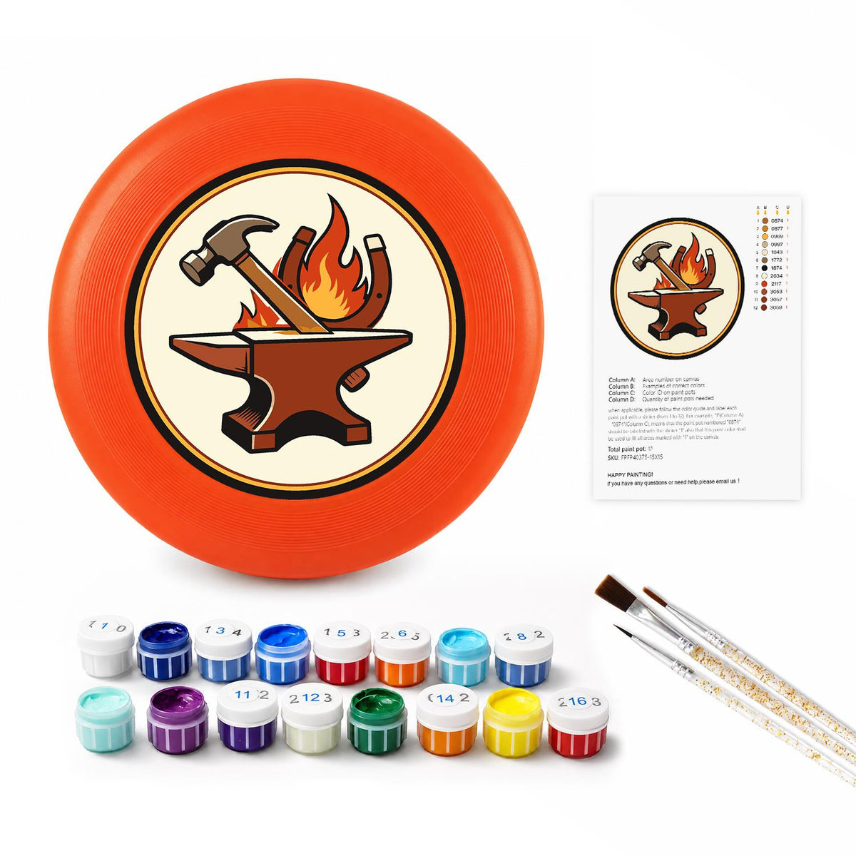 Anvil and Flame (Paint by Numbers Flying Disc)