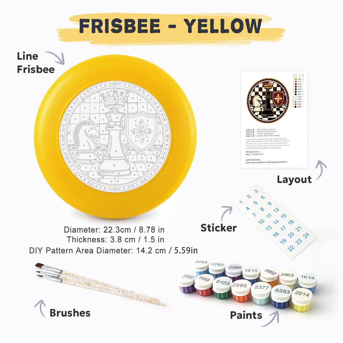 Chessboard Emblem (Paint by Numbers Flying Disc)