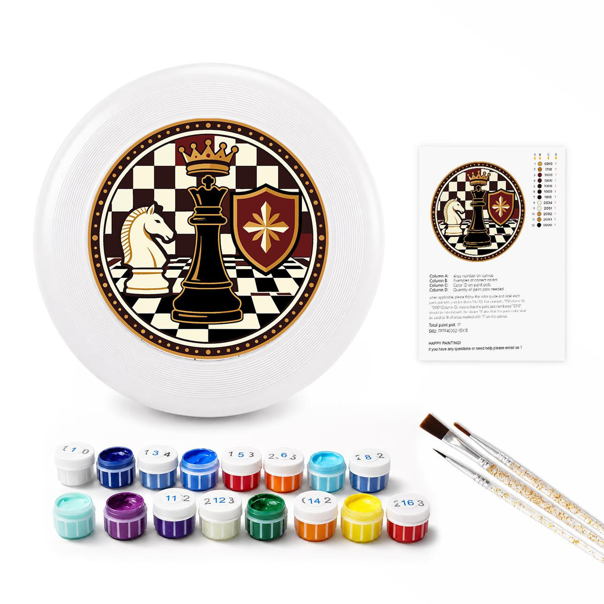 Chessboard Emblem (Paint by Numbers Flying Disc)