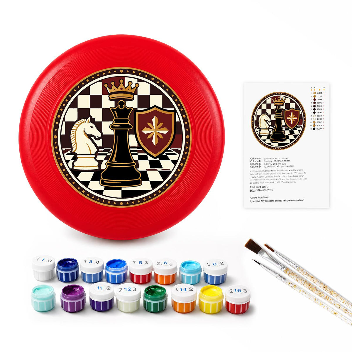 Chessboard Emblem (Paint by Numbers Flying Disc)