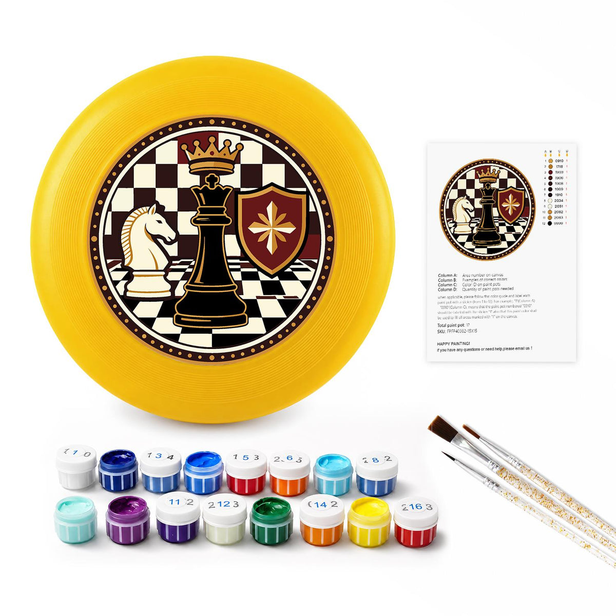 Chessboard Emblem (Paint by Numbers Flying Disc)