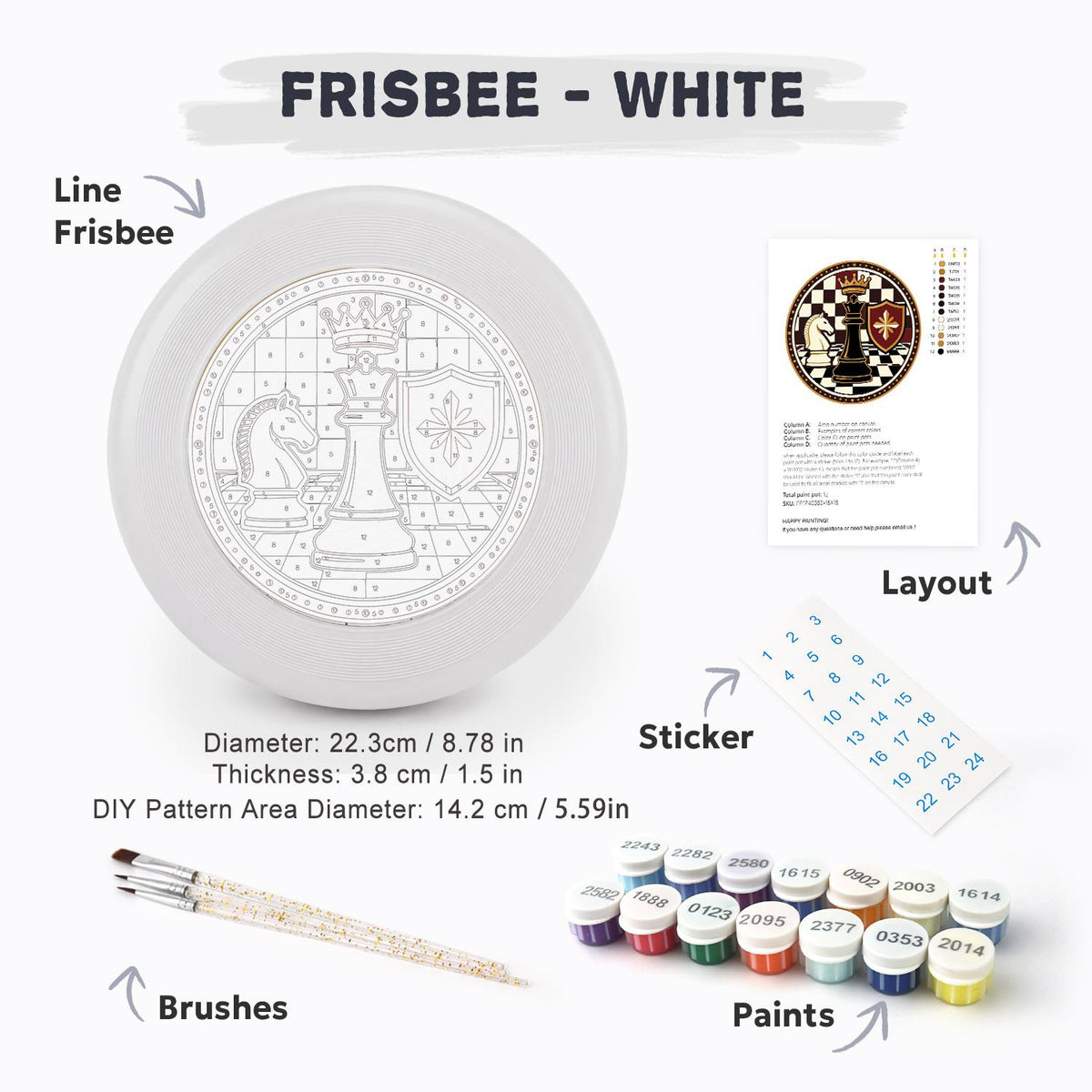 Chessboard Emblem (Paint by Numbers Flying Disc)