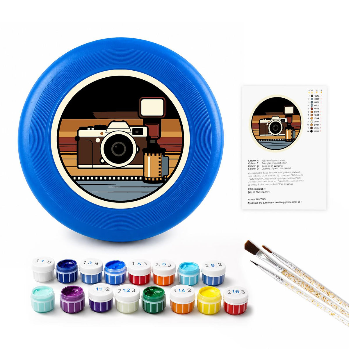 Vintage Camera (Paint by Numbers Flying Disc)