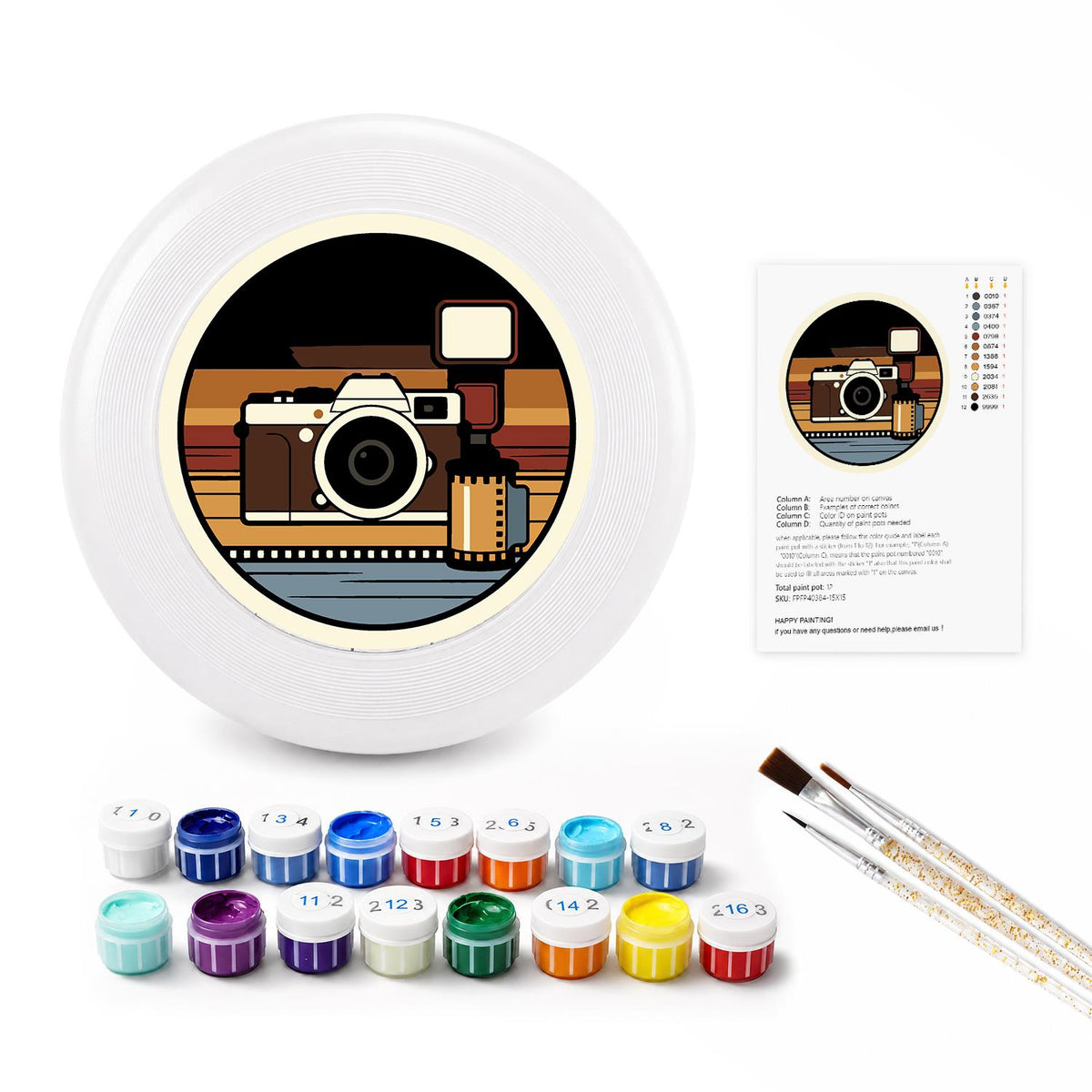 Vintage Camera (Paint by Numbers Flying Disc)