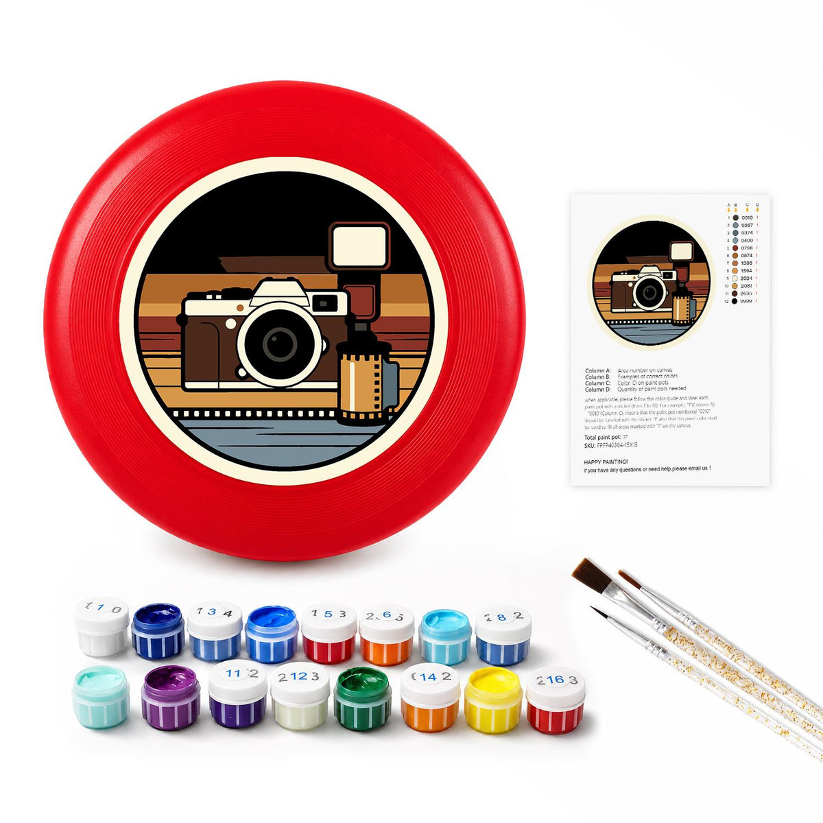 Vintage Camera (Paint by Numbers Flying Disc)