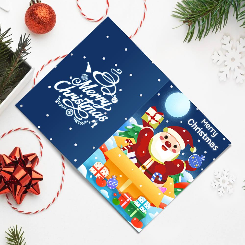 Midnight Blue Santa and Helpers paint by numbers Christmas cards – image 4