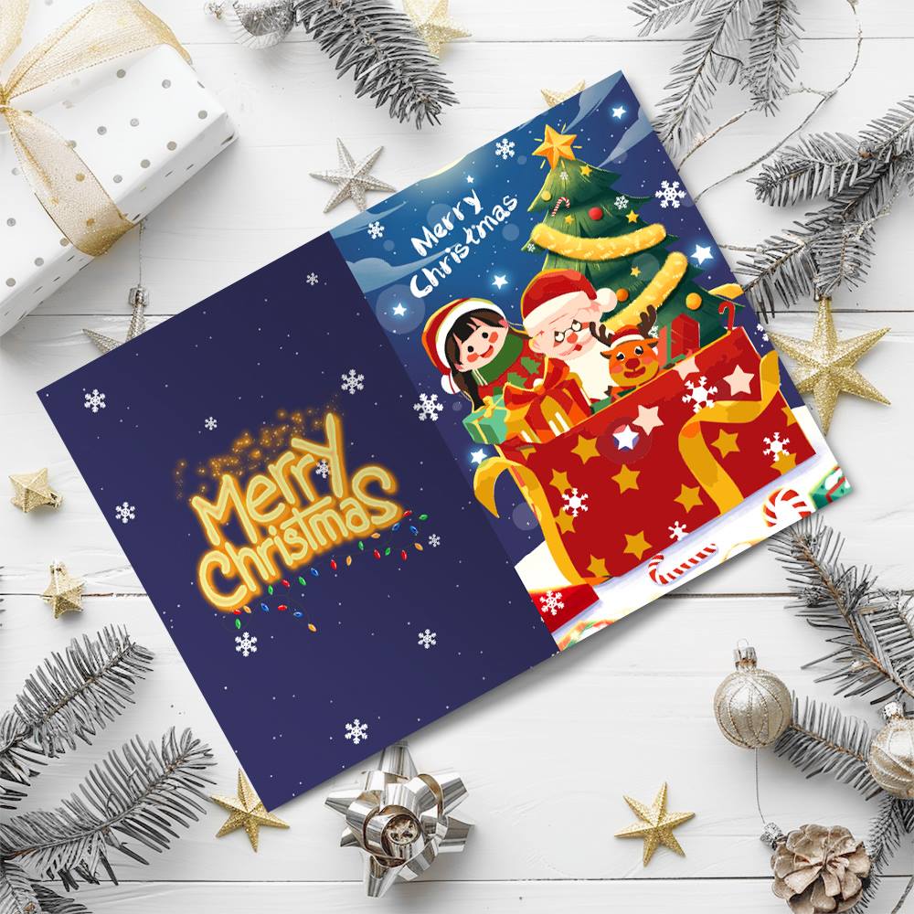 Midnight Blue Santa and Helpers paint by numbers Christmas cards – image 5