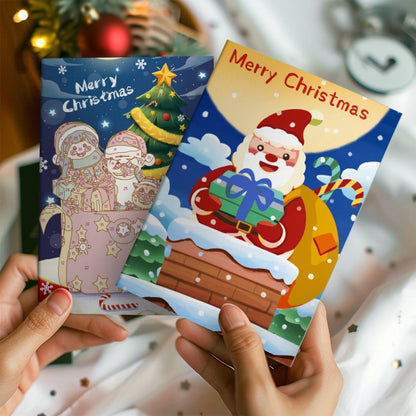 Midnight Blue Santa and Helpers paint by numbers Christmas cards – image 7