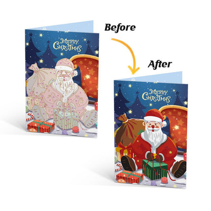 Midnight Blue Santa and Helpers paint by numbers Christmas cards – image 9