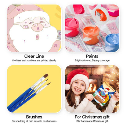 Midnight Blue Santa and Helpers paint by numbers Christmas cards – image 11