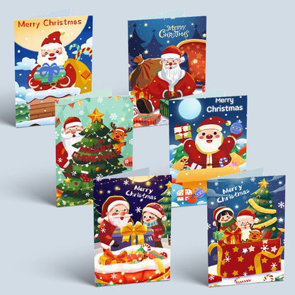 Midnight Blue Santa and Helpers paint by numbers Christmas cards – image 12