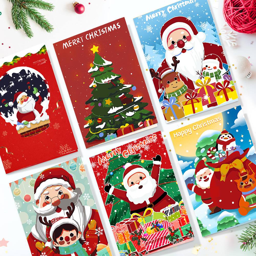 Scarlet Santa Close-Ups paint by numbers Christmas cards – image 6