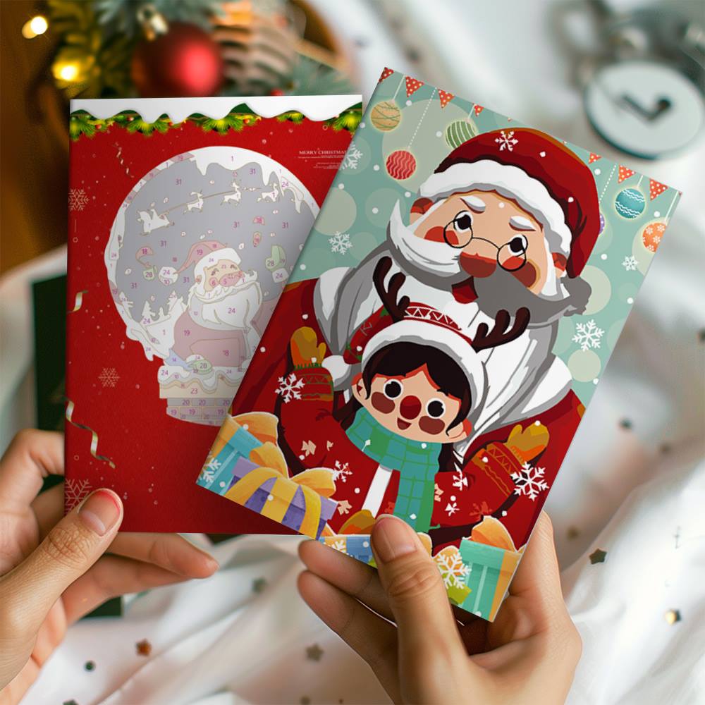 Scarlet Santa Close-Ups paint by numbers Christmas cards – image 7