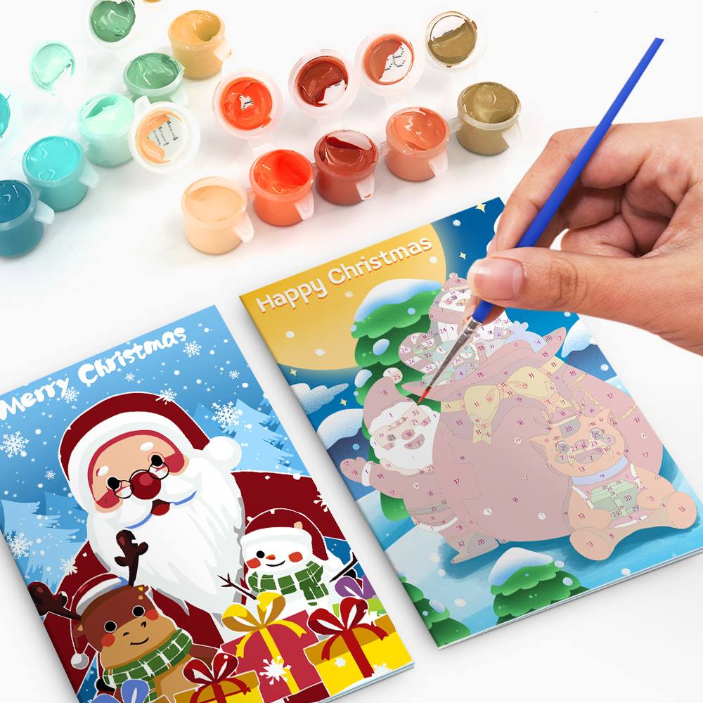Scarlet Santa Close-Ups paint by numbers Christmas cards – image 8