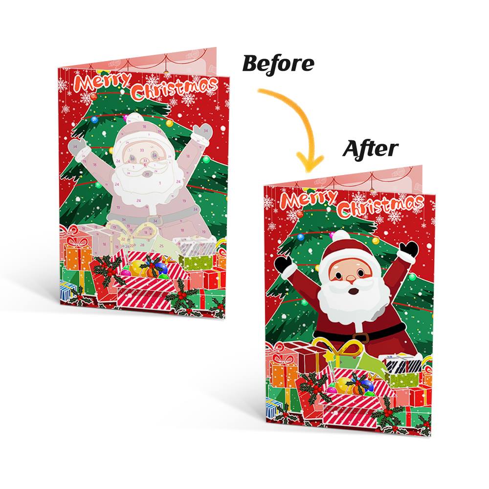 Scarlet Santa Close-Ups paint by numbers Christmas cards – image 9