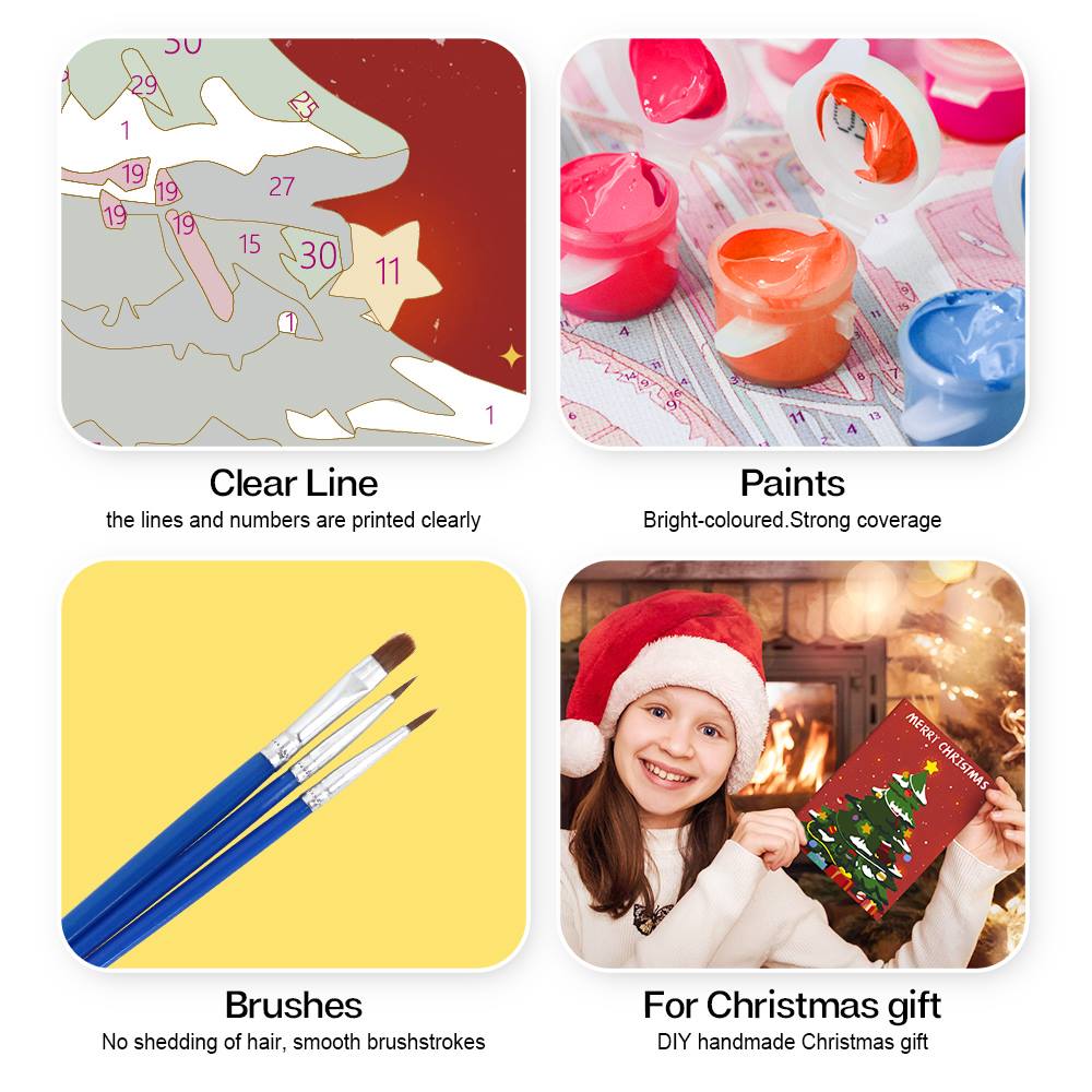 Scarlet Santa Close-Ups paint by numbers Christmas cards – image 11