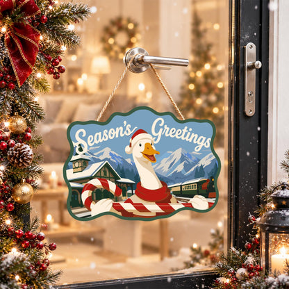 Candy Cane Goose at the Station paint by numbers hanging sign – image 17