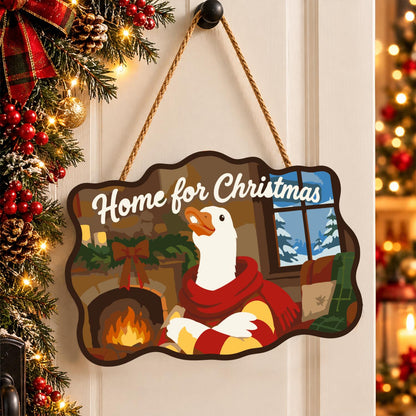 Fireside Goose in Red Scarf paint by numbers hanging sign – image 16