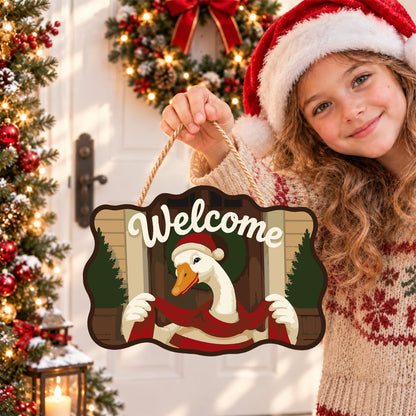 Peekaboo Goose with Wreath paint by numbers hanging sign – image 13