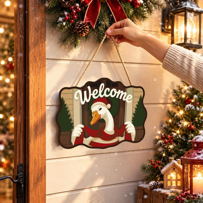 Peekaboo Goose with Wreath paint by numbers hanging sign – image 14