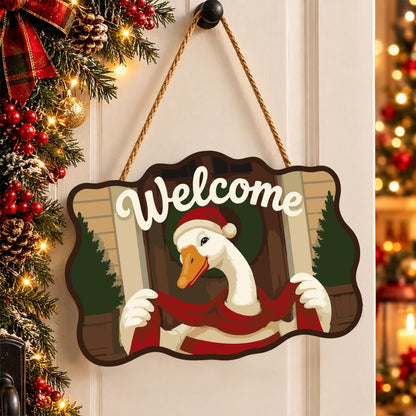 Peekaboo Goose with Wreath paint by numbers hanging sign – image 16