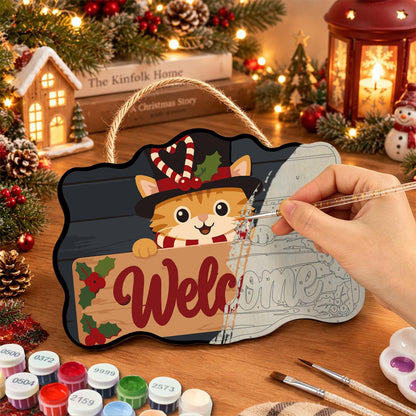 Top-Hatted Ginger Cat paint by numbers hanging sign – image 7