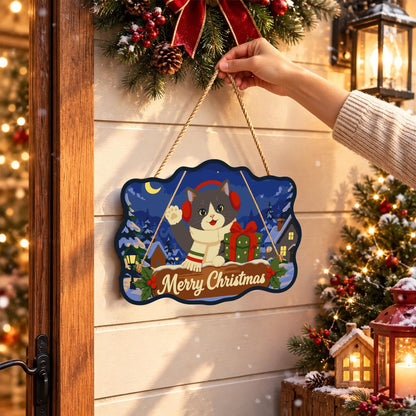 Earmuffed Cat on a Moonlit Night paint by numbers hanging sign – image 14