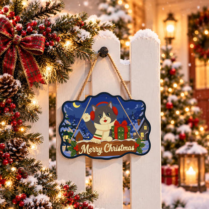 Earmuffed Cat on a Moonlit Night paint by numbers hanging sign – image 15