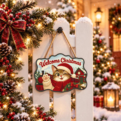 Waving Cat by the Steam Train paint by numbers hanging sign – image 15