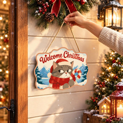 Side-Eye Tabby with Candy Cane paint by numbers hanging sign – image 14