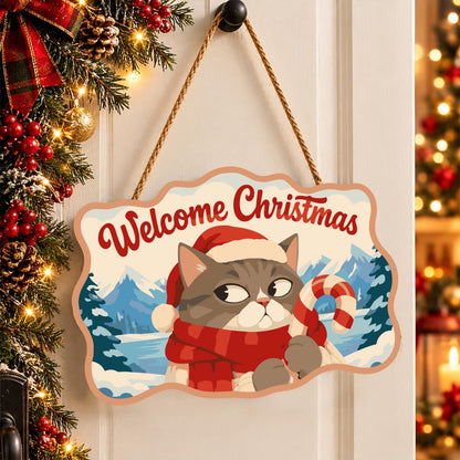 Side-Eye Tabby with Candy Cane paint by numbers hanging sign – image 16